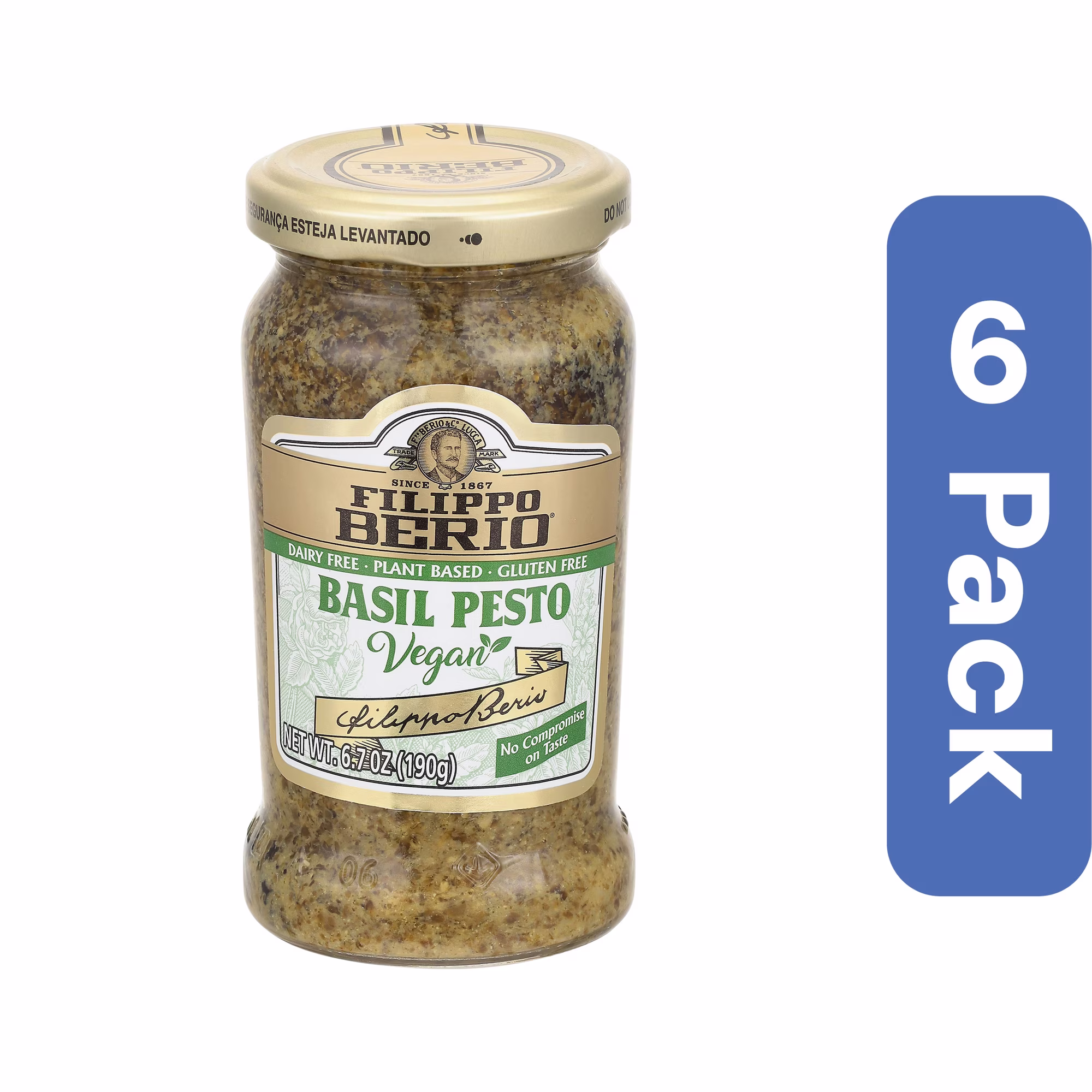 Filippo Berio Pesto de Albahaca 6.7 oz (Paquete de 6)